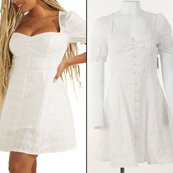 Guess Short-Sleeve Heidi Dress - Pure White - Picture 1 of 5